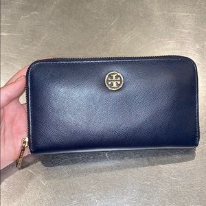 Tory Burch navy blue wallet or clutch